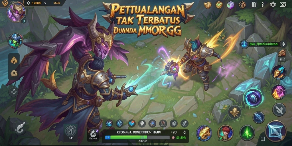 Tangkapan layar utama 6CF menampilkan aksi pertarungan dinamis dalam dunia MMORPG.