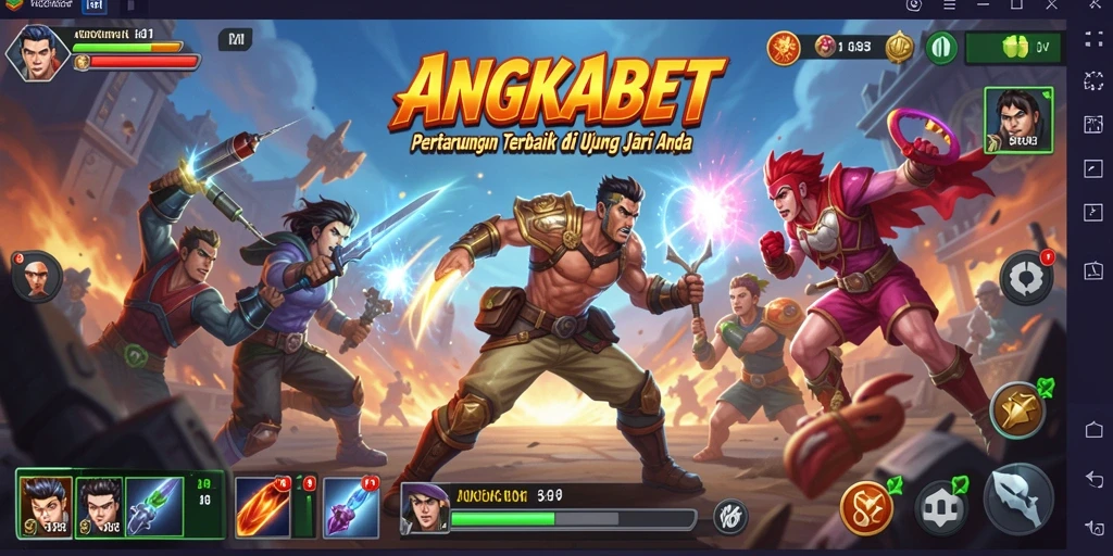 Gameplay pertarungan seru di ANGKABET dengan efek grafis menawan.