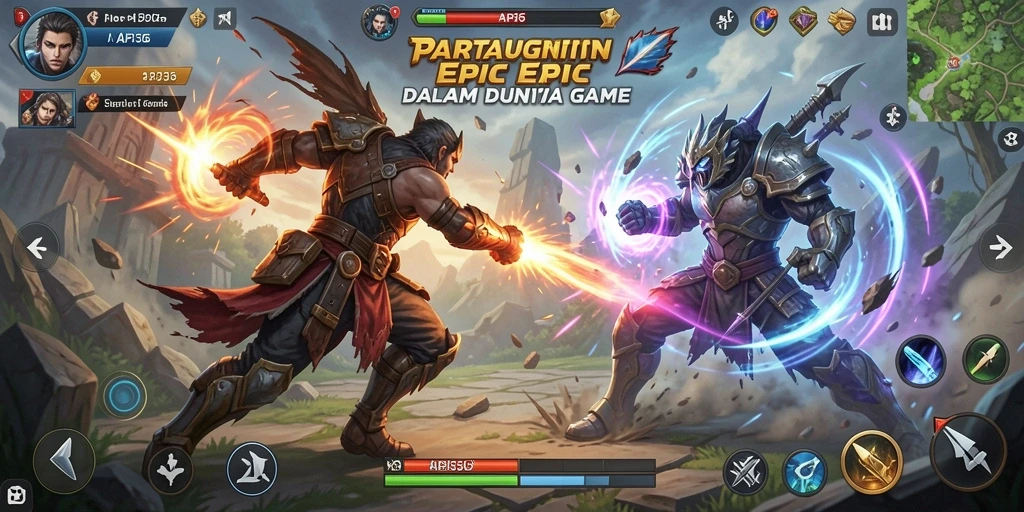 Gameplay API36 menampilkan aksi bertarung yang intens dan karakter menarik.
