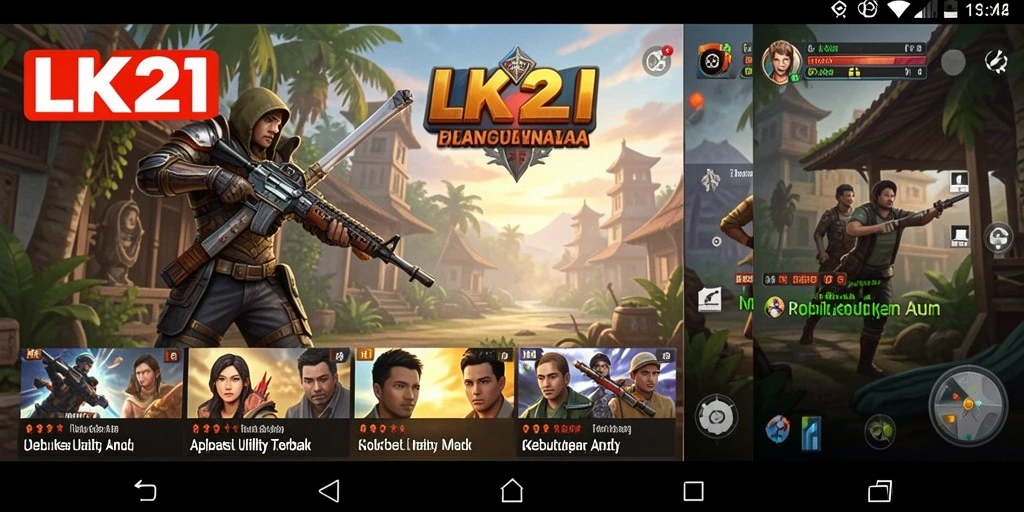 Screenshot utama LK21 menampilkan tampilan antarmuka aplikasi Utility yang rapi dan mudah digunakan.