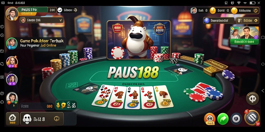 Tampilan menarik dari gameplay poker yang mendebarkan di PAUS188.