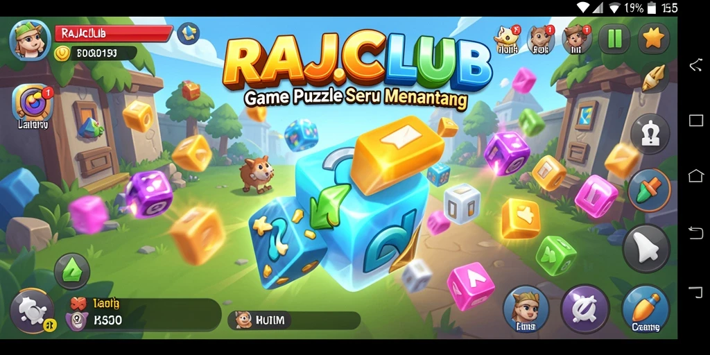 Tampilan gameplay seru dalam game Puzzle RAJACLUB.