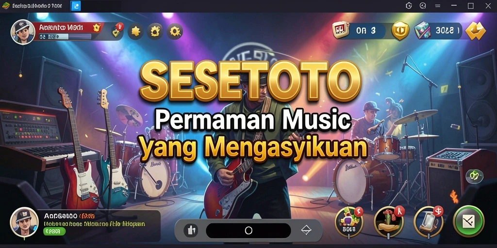 Tampilan gameplay SESETOTO dengan fitur musik yang interaktif.