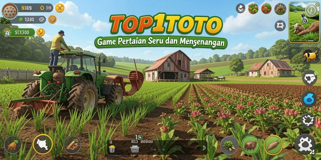Tampilan menarik dari gameplay pertanian di TOP1TOTO.