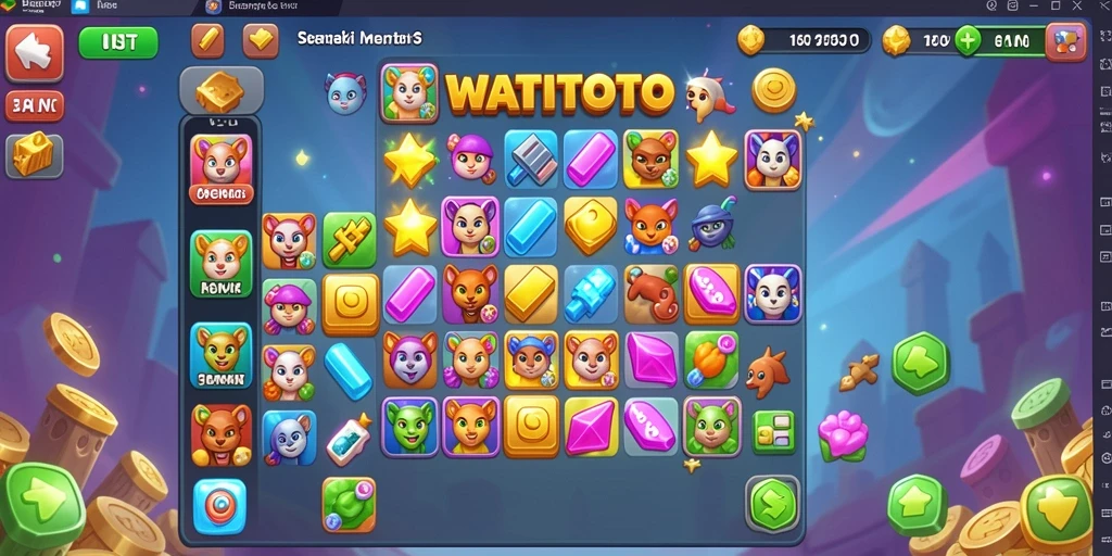 Tampilan gameplay seru WATITOTO dengan teka-teki Match-3.